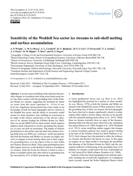 Sensitivity of the Weddell Sea Sector Ice Streams to Sub-Shelf Melting and Surface Accumulation