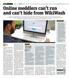 Online Meddlers Can't Run and Can't Hide from Wikiwash