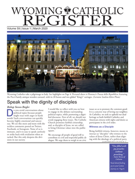 WYOMING CATHOLIC Volume 59 | Registerissue 1 | March 2020