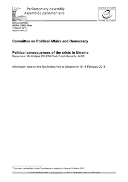 Committee on Political Affairs and Democracy Political