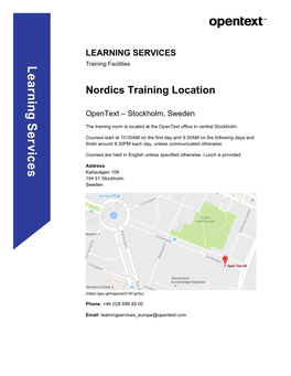 Nordics Training Location