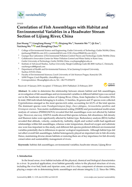 Correlation of Fish Assemblages with Habitat and Environmental Variables in a Headwater Stream Section of Lijiang River, China
