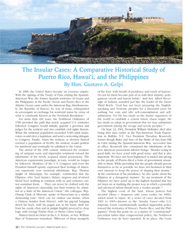 The Insular Cases: a Comparative Historical Study of Puerto Rico, Hawai‘I, and the Philippines by Hon