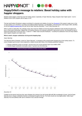 Happyornot's Message to Retailers: Boost Holiday Sales with Happier