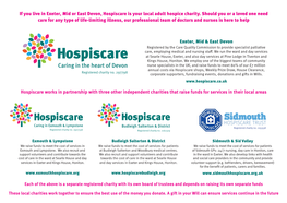 If You Live in Exeter, Mid Or East Devon, Hospiscare Is Your Local Adult Hospice Charity