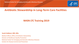 Antibiotic Stewardship in Long-Term Care Facilities