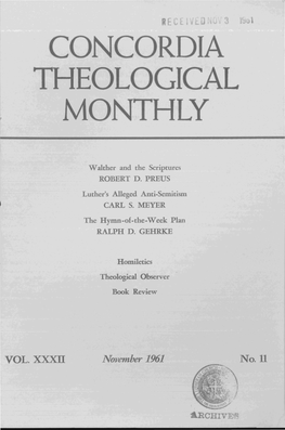 Concordia Theological Monthly