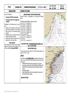 ITALY SAVONA VTS COMMON PROCEDURES EDITION No. 002 Dec