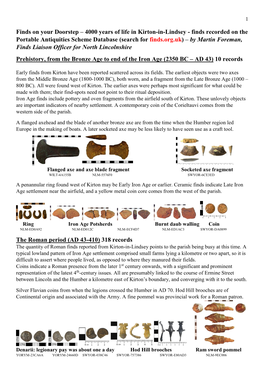 Finds on Your Doorstep – 4000 Years of Life