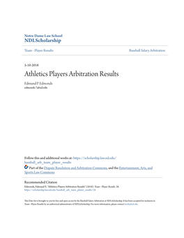 Athletics Players Arbitration Results Edmund P