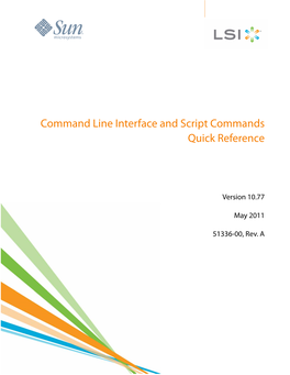 Command Line Interface and Script Commands Quick Reference