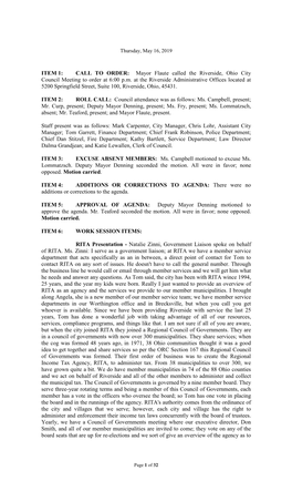 Council Meeting Minutes May 16, 2019