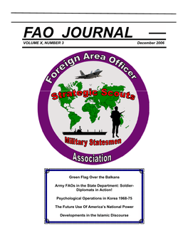 FAO JOURNAL VOLUME X, NUMBER 3 December 2006