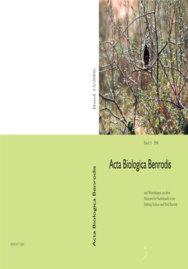 Acta Biologica Benrodis