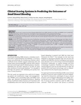 Clinical Scoring Systems in Predicting the Outcomes of Small Bowel Bleeding