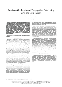 Precision Geolocation of Propagation Data Using GPS and Data Fusion