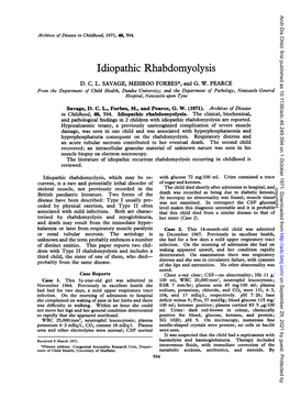 Idiopathic Rhabdomyolysis D