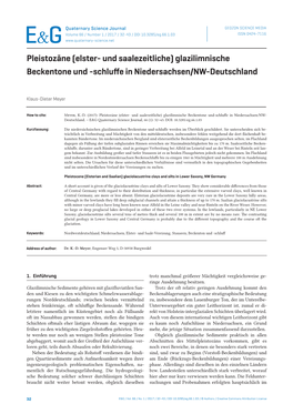 Pleistozäne (Elster- Und Saalezeitliche) Glazilimnische Beckentone Und -Schluffe in Niedersachsen/NW-Deutschland