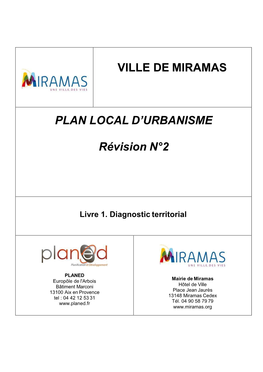 VILLE DE MIRAMAS PLAN LOCAL D'urbanisme Révision