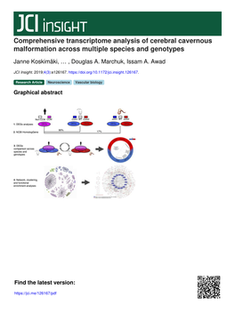 Comprehensive Transcriptome Analysis of Cerebral Cavernous Malformation Across Multiple Species and Genotypes