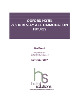 Oxford Hotel & Short Stay Accommodation Futures