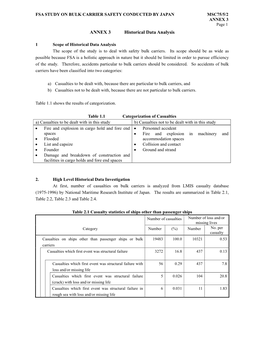 ANNEX 3 Historical Data Analysis