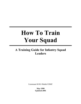 How to Train Your Squad