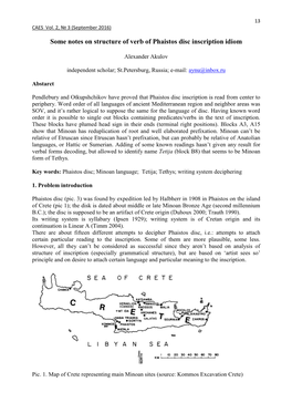 Some Notes on Structure of Verb of Phaistos Disc Inscription Idiom