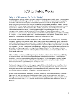 ICS for Public Works