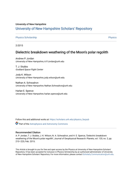 Dielectric Breakdown Weathering of the Moon's Polar Regolith