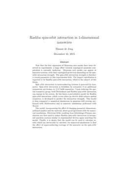 Rashba Spin-Orbit Interaction in 1-Dimensional Nanowires