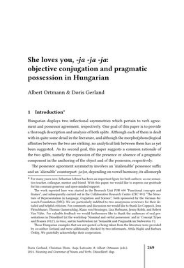 Objective Conjugation and Pragmatic Possession in Hungarian