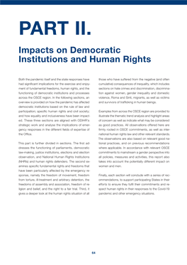 Impacts on Democratic Institutions and Human Rights