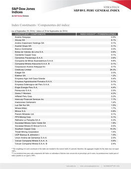 Index Constituents / Componentes Del Índice