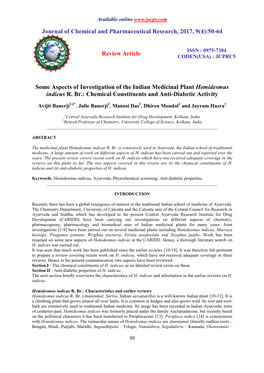 Chemical Constituents and Anti-Diabetic Activity