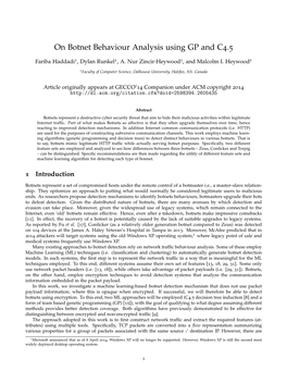 On Botnet Behaviour Analysis Using GP and C4.5