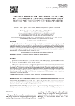 Actinopterygii, Cyprinidae) from Northwestern Morocco with the Description of Three New Species