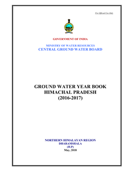 Ground Water Year Book Himachal Pradesh (2016-2017)