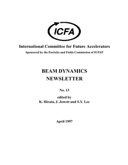 Beam Dynamics Newsletter