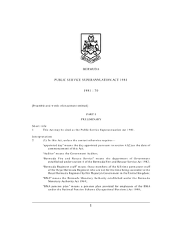 Public Service Superannuation Act 1981