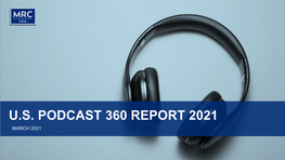 U.S. PODCAST 360 REPORT 2021 MARCH 2021 Copyright © 2019 the Nielsen MRC Data Company (US), LLC