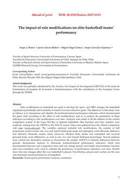 The Impact of Rule Modifications on Elite Basketball Teams' Performance