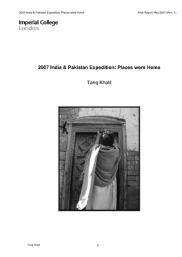 2007 India & Pakistan Expedition: Places Were Home Tariq Khalil