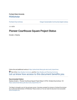 Pioneer Courthouse Square Project Status