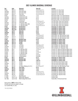 Illini Baseball Schedule