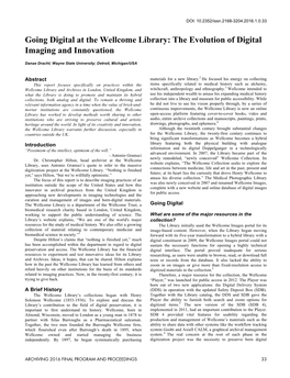 Going Digital at the Wellcome Library: the Evolution of Digital Imaging and Innovation