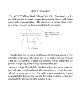 MOSFET Transistors the MOSFET (Metal Oxide Silicon Field Effect