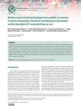 Brazilian Tropical Dry Forest (Caatinga) in the Spotlight: an Overview of Species of Aspergillus, Penicillium and Talaromyces (Eurotiales) and the Description of P