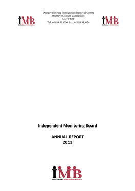 Independent Monitoring Board Annual Report for Dungavel House Immigration Removal Centre
