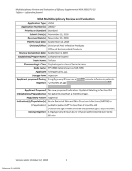 NDA Multidisciplinary Review and Evaluation